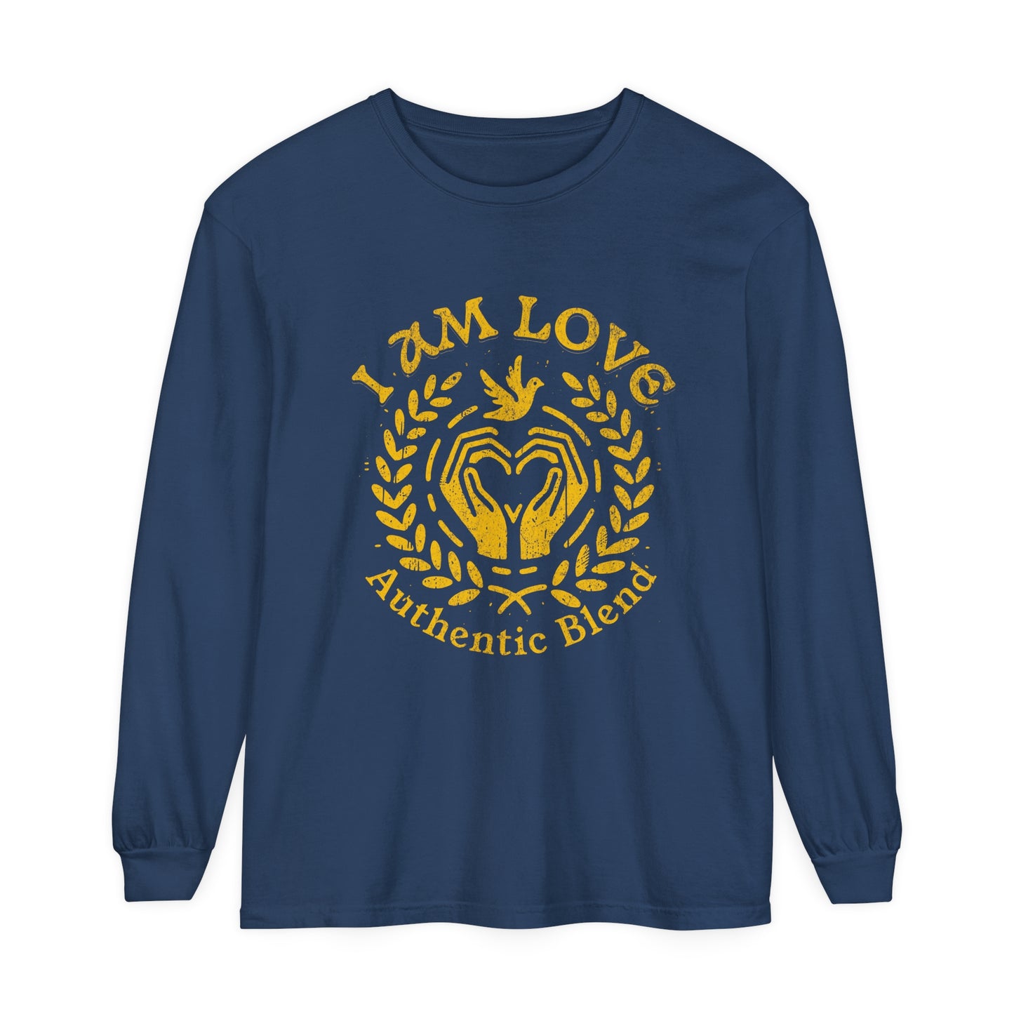 "I am Love" Gold Edition - Unisex Garment-dyed Long Sleeve T-Shirt