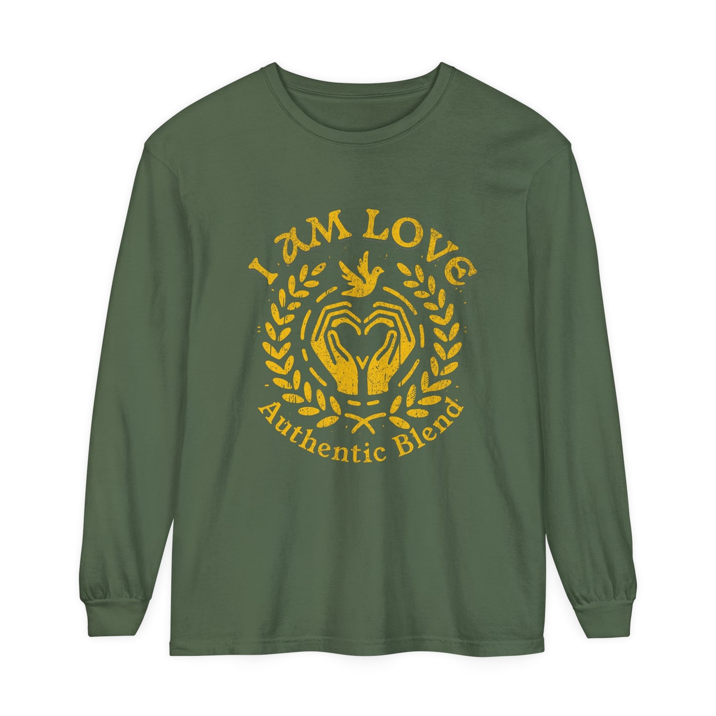 "I am Love" Gold Edition - Unisex Garment-dyed Long Sleeve T-Shirt