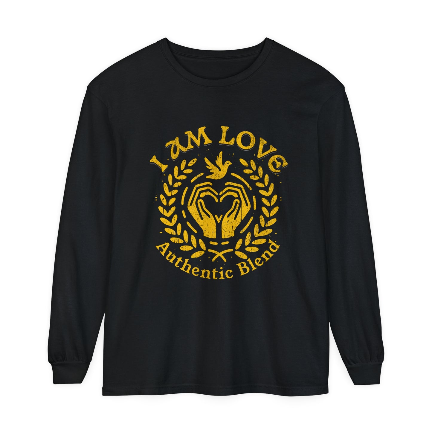 "I am Love" Gold Edition - Unisex Garment-dyed Long Sleeve T-Shirt