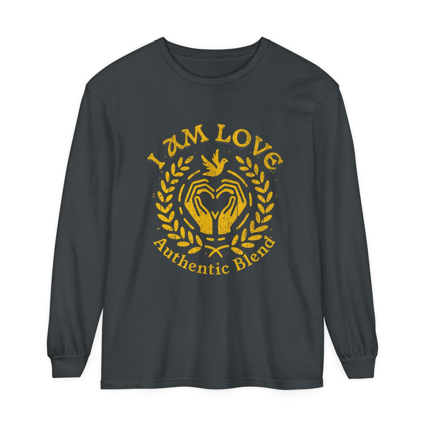 "I am Love" Gold Edition - Unisex Garment-dyed Long Sleeve T-Shirt