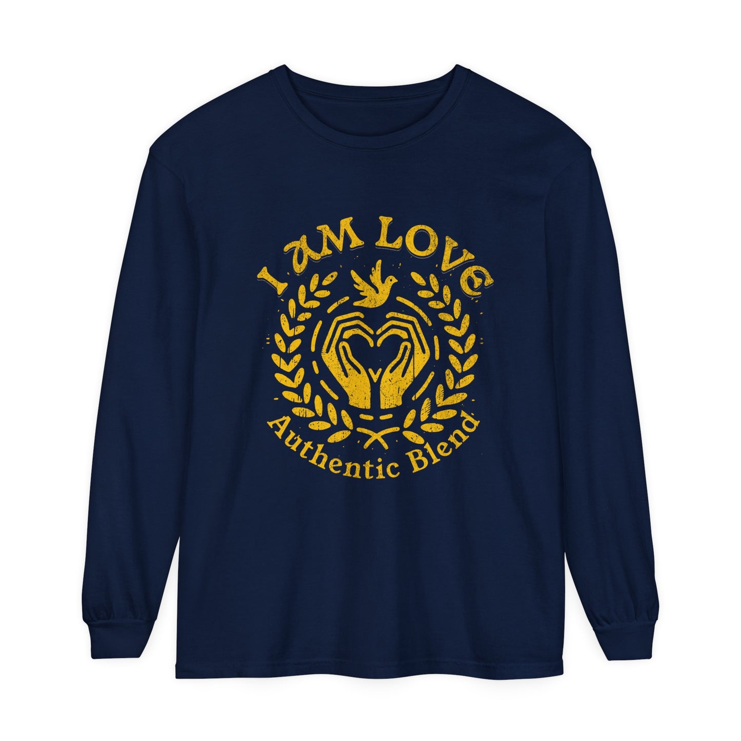 "I am Love" Gold Edition - Unisex Garment-dyed Long Sleeve T-Shirt